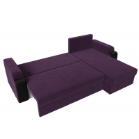 Угловой диван Николь Лайт (велюр фиолетовый чёрный) - Изображение 1
